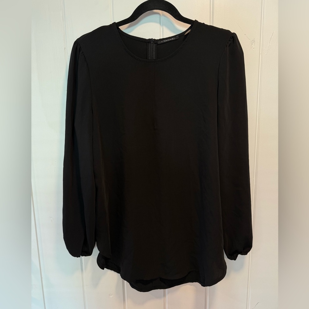 Tahari Black Long Sleeve Blouse